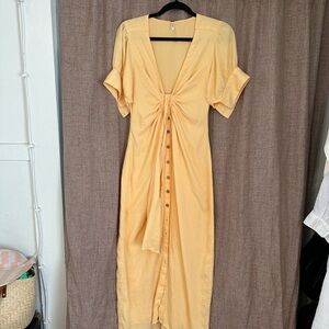 Free people Yellow Button-Down Dress